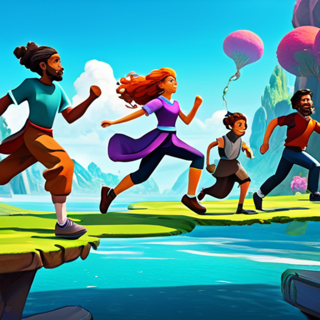 **
"A group of diverse, fully clothed Tales Runner characters racing across a vibrant fantasy landscape, complete with floating islands and whimsical obstacles. They are wearing colorful, modest costumes and determined expressions. Action shot, dynamic pose, safe for work, appropriate content, family-friendly, professional digital art, perfect anatomy, correct proportions, well-formed hands, proper finger count, natural body proportions."
**