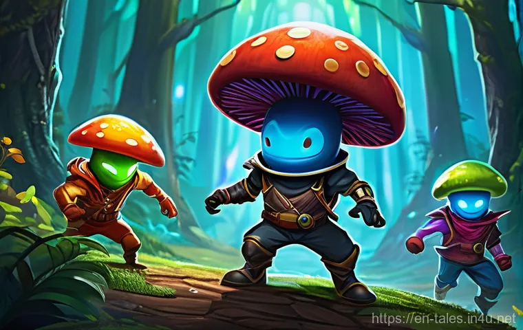 테일즈런너 계급 승급 조건 - **Prompt:** A dynamic illustration of a team of three diverse Tales Runner characters, fully clothed...