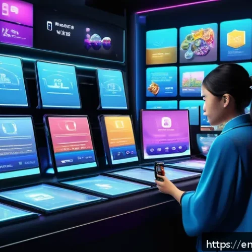 테일즈런너 아이템 거래 팁 - A dynamic digital marketplace scene inside a futuristic fantasy game, showing diverse player avatars...