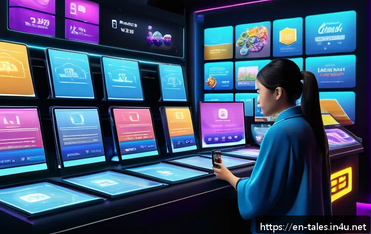테일즈런너 아이템 거래 팁 - A dynamic digital marketplace scene inside a futuristic fantasy game, showing diverse player avatars...